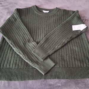 Terra & Sky women's Green Crew Neck Sweater stretchy XXL NWT